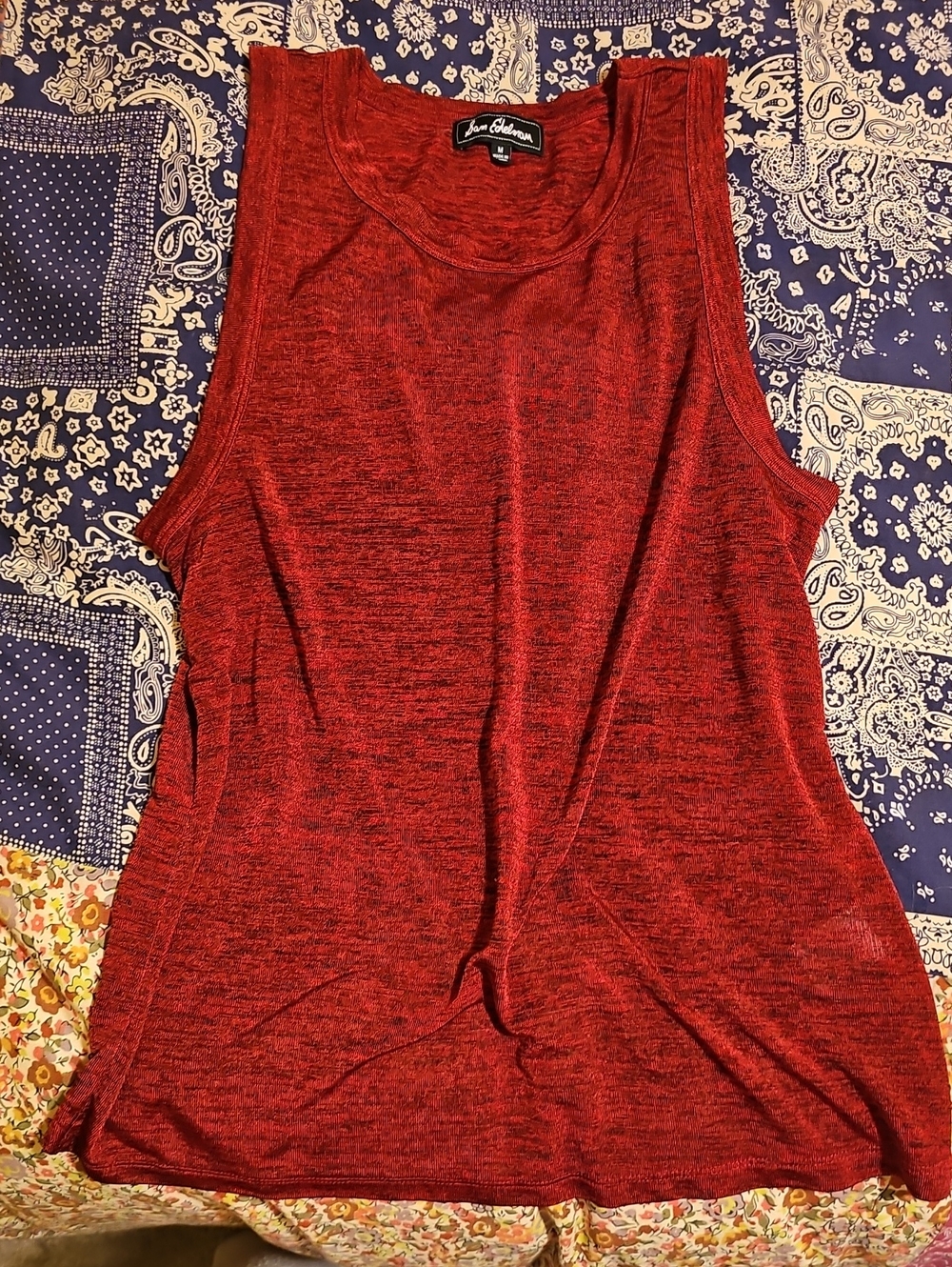 Sam Edelman Red Heathered Sleeveless Tank